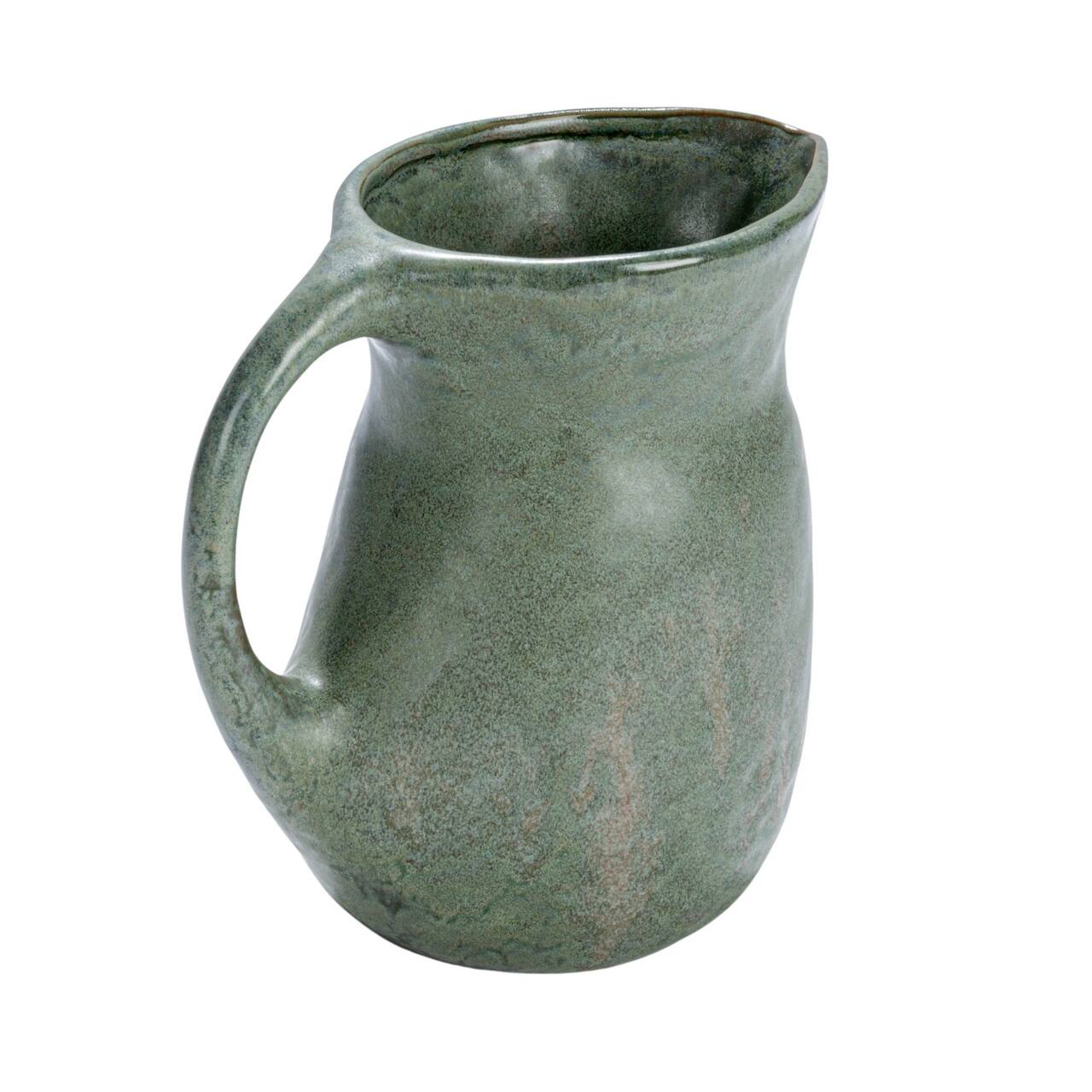 Hello Honey® 9" Matte Teal Round Stoneware Pitcher
